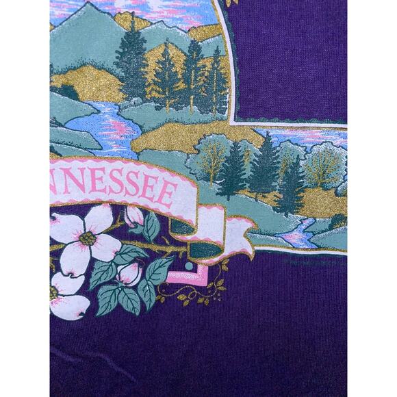 Vintage Gatlinburg Tennessee Shirt Mountain Graphic Tee 90s VTG jerzees Large - Picture 4 of 12